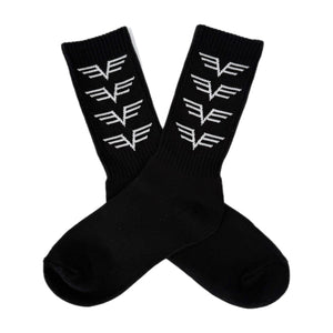 Adult Unisex Training Crew Socks  - Black/White