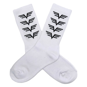 Adult Unisex Training Crew Socks  - White/Black