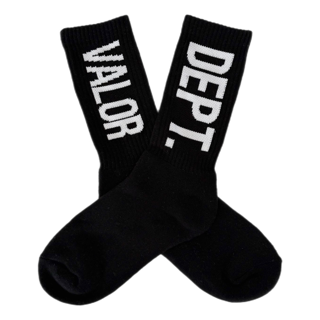 Adult Unisex Training Crew Socks  - Black/White