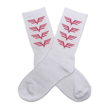 Load image into Gallery viewer, Adult Unisex Training Crew Socks  - White/Bubblegum Pink