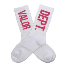 Load image into Gallery viewer, Adult Unisex Training Crew Socks  - White/Bubblegum Pink