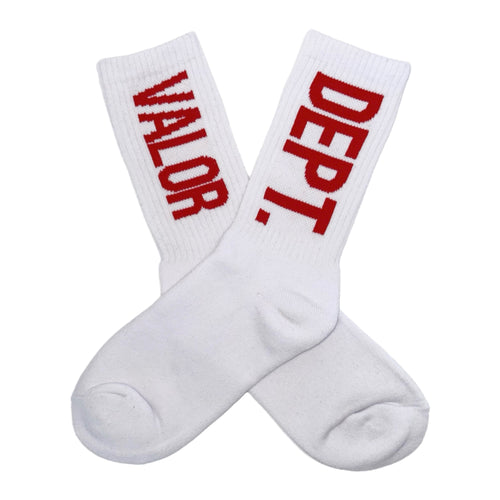 Adult Unisex Training Crew Socks  - White/Red